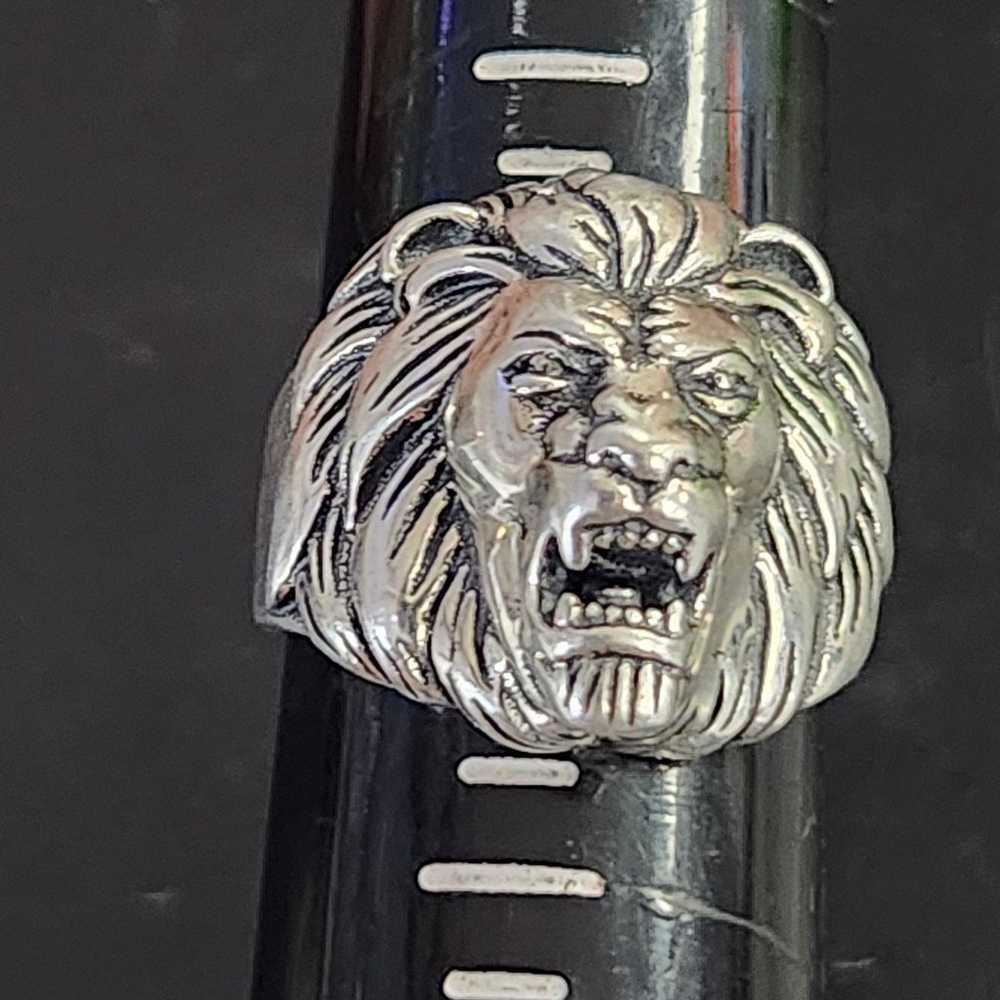 Vintage LION RING sterling silver size 9.5 - image 1