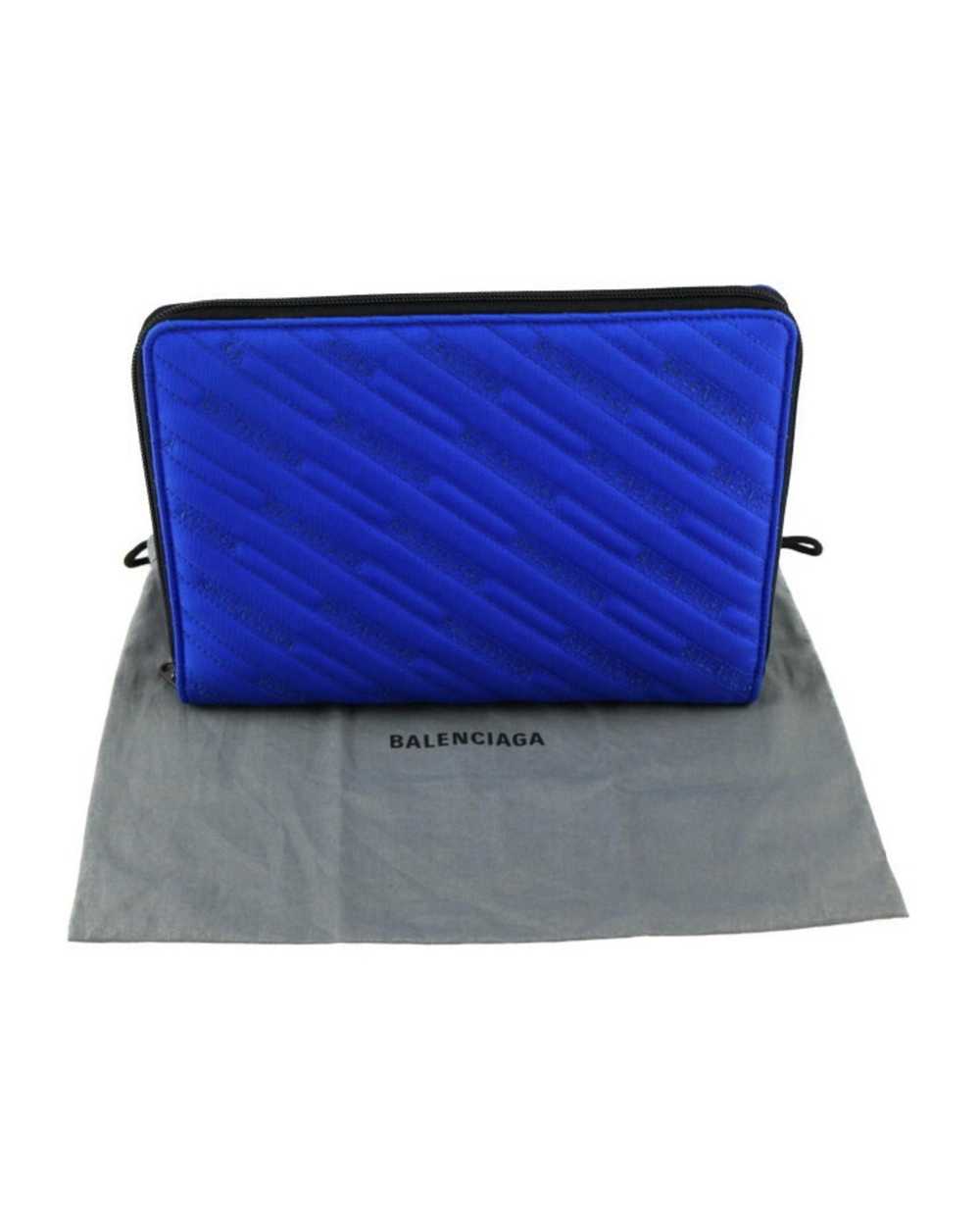 Balenciaga Blue Canvas Clutch Bag - image 8