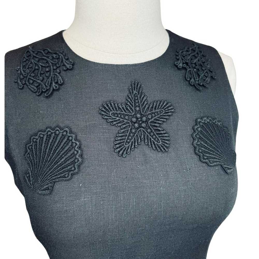 Vintage Adrienne Vittadini Black Embroidered Seas… - image 2