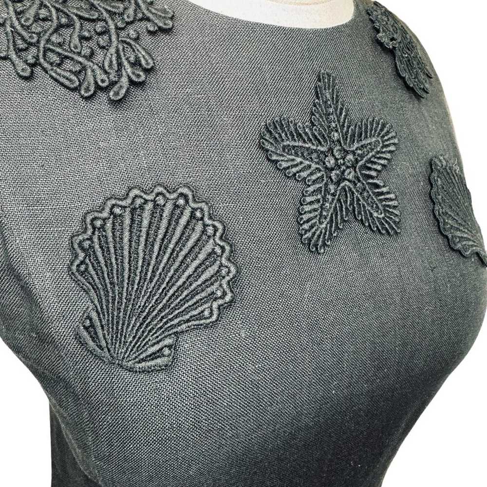 Vintage Adrienne Vittadini Black Embroidered Seas… - image 5