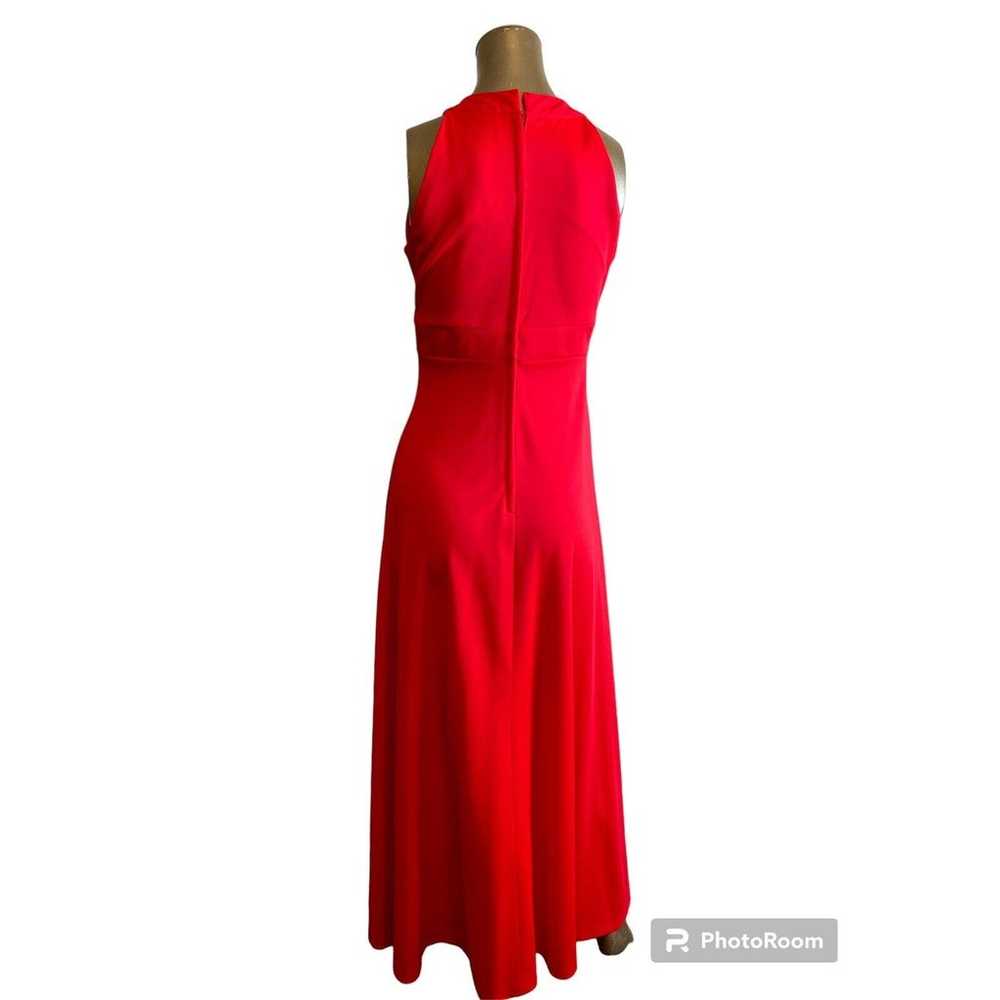 Vtg 70s Vicky Vaughn Polyester Halter Maxi Dress … - image 2