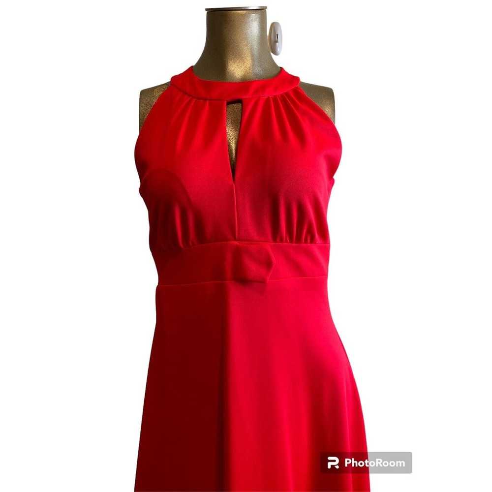 Vtg 70s Vicky Vaughn Polyester Halter Maxi Dress … - image 3