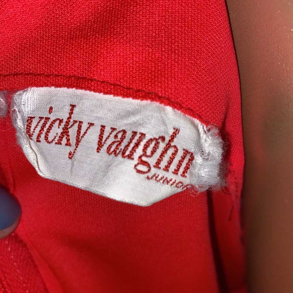 Vtg 70s Vicky Vaughn Polyester Halter Maxi Dress … - image 6