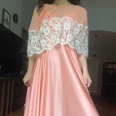 Vintage peach cape dress