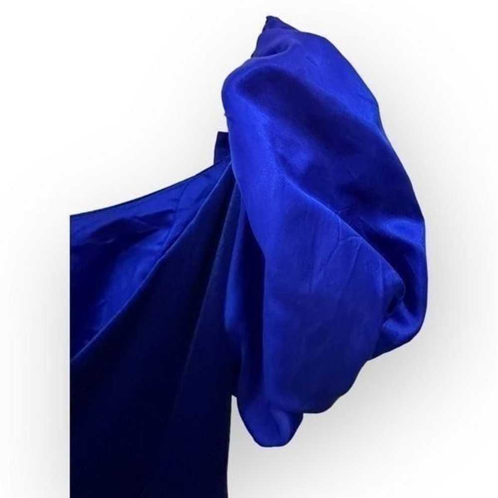 Vintage royal blue formal/prom dress puffy sleeve… - image 10