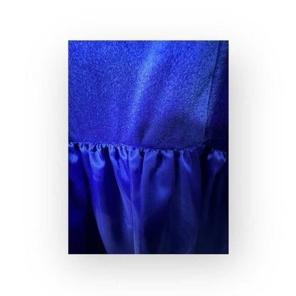 Vintage royal blue formal/prom dress puffy sleeve… - image 2