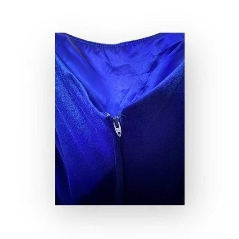 Vintage royal blue formal/prom dress puffy sleeve… - image 3