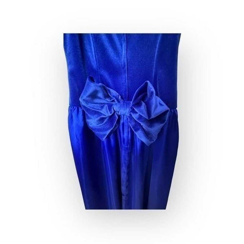 Vintage royal blue formal/prom dress puffy sleeve… - image 5