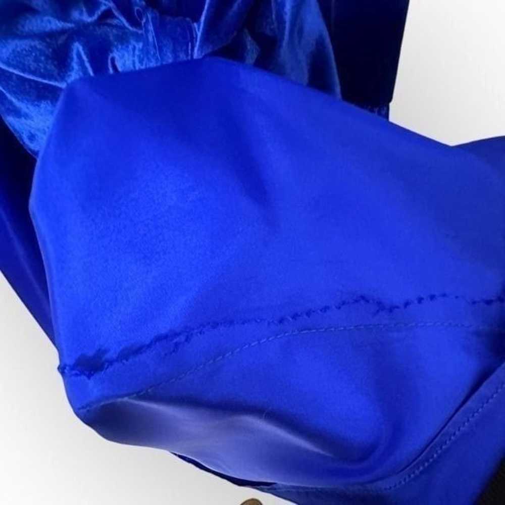 Vintage royal blue formal/prom dress puffy sleeve… - image 6