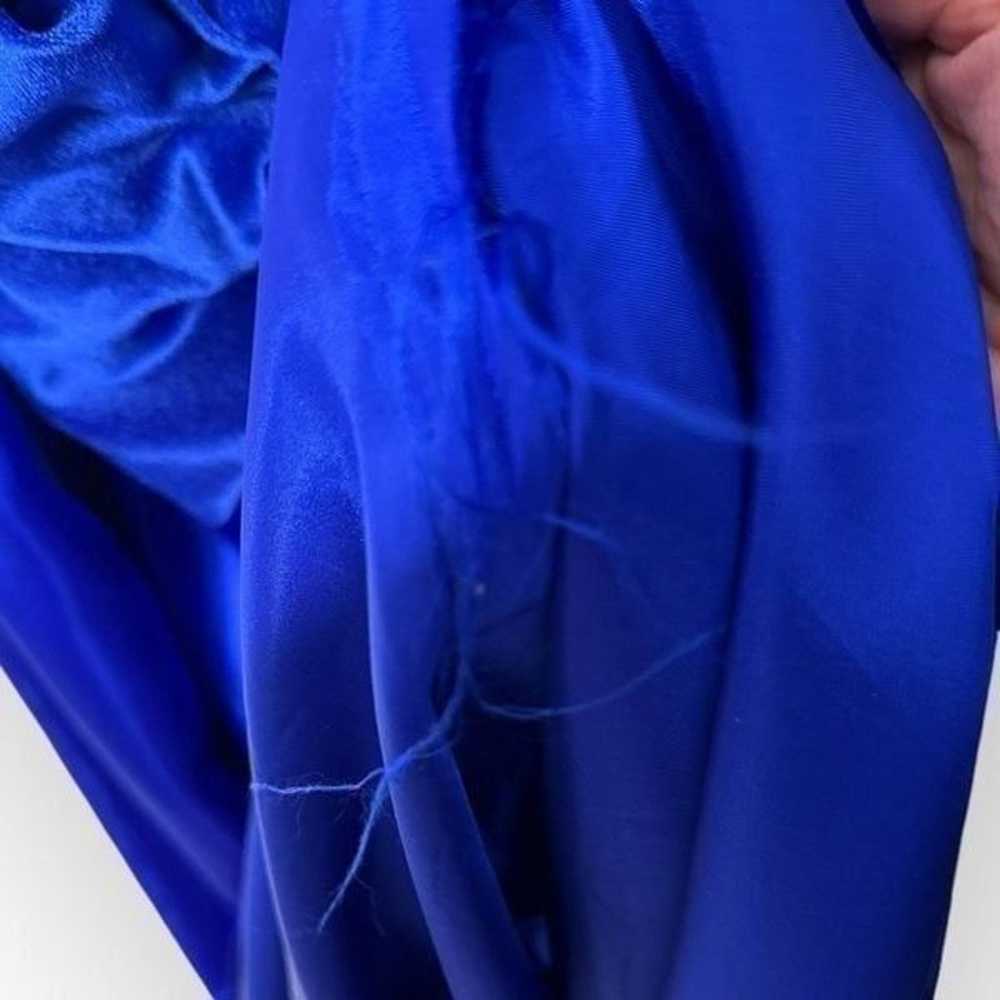 Vintage royal blue formal/prom dress puffy sleeve… - image 7