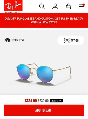 RayBan Ray-Ban Polarized Round Flash Sunglasses - 