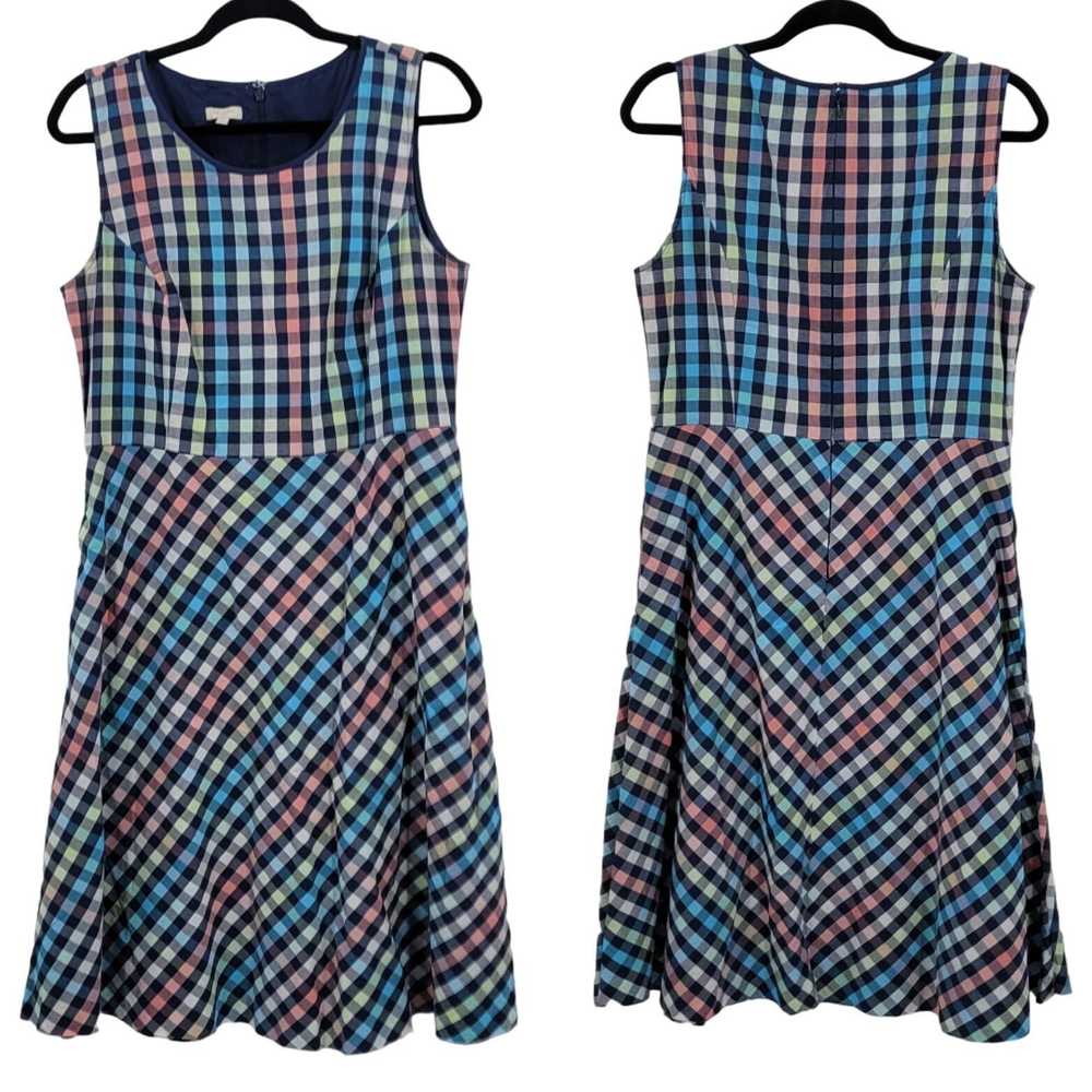 Talbots Rainbow Checkered Gingham Pinafore Midi D… - image 10