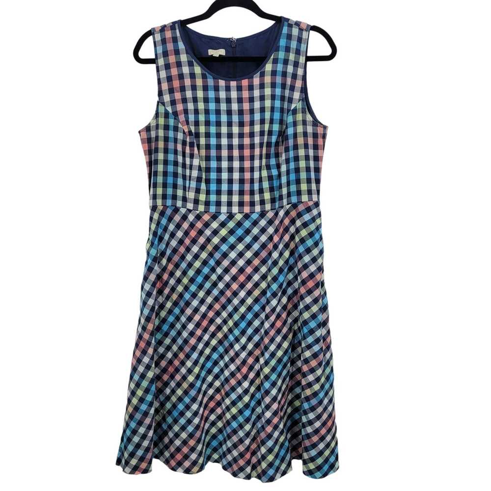 Talbots Rainbow Checkered Gingham Pinafore Midi D… - image 4