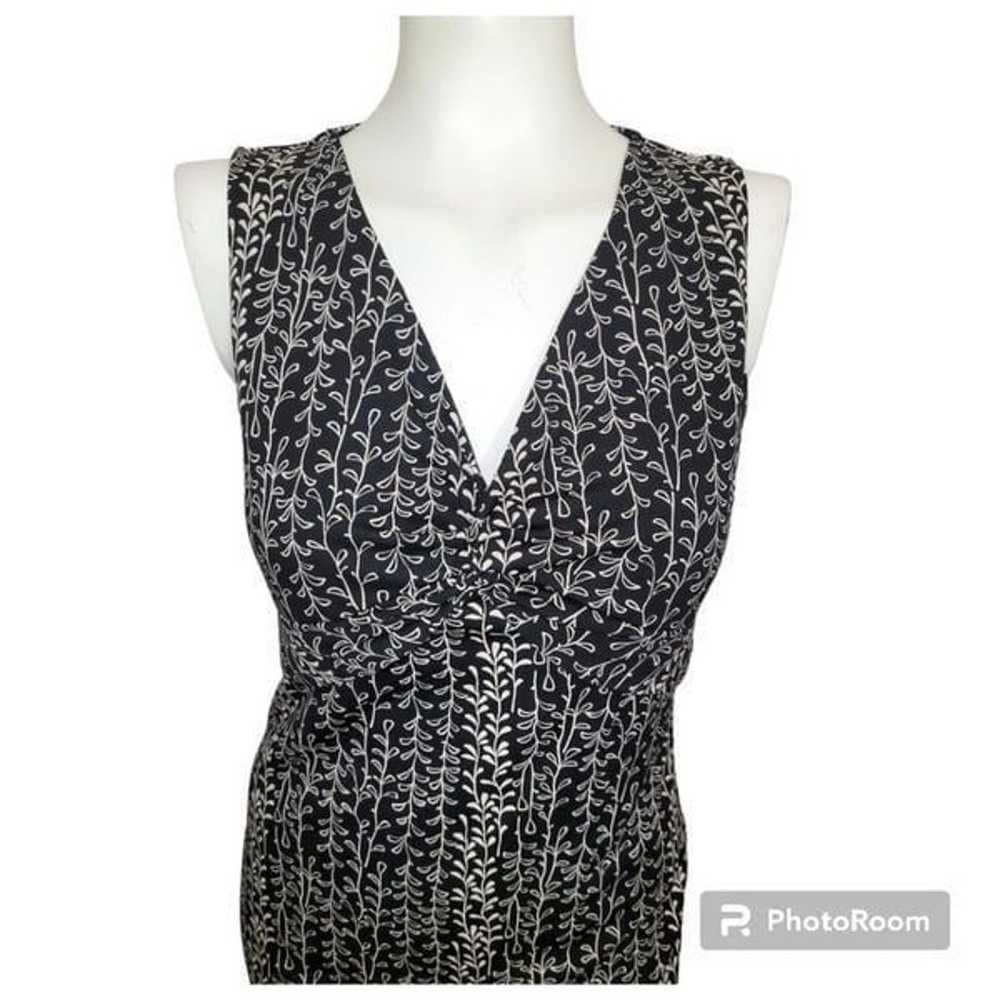 Sleeveless Pullover Dress Size 8 Black/Tan Floral - image 2