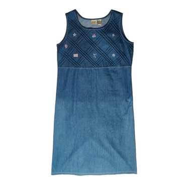Vintage 90s City Blues Chambray Denim Maxi Dress … - image 1