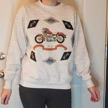 Vintage 90s Custom Motorcycle Crew Neck Sweatshirt - image 1