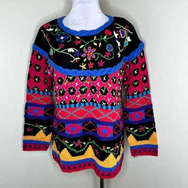 Vintage 90s Casual Corner Sweater SM Hand Knitted… - image 1