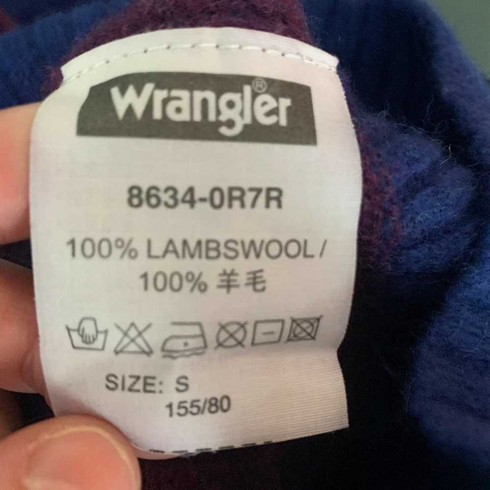 Vintage Wrangler Lambswool V-neck Hooded Sweater … - image 9