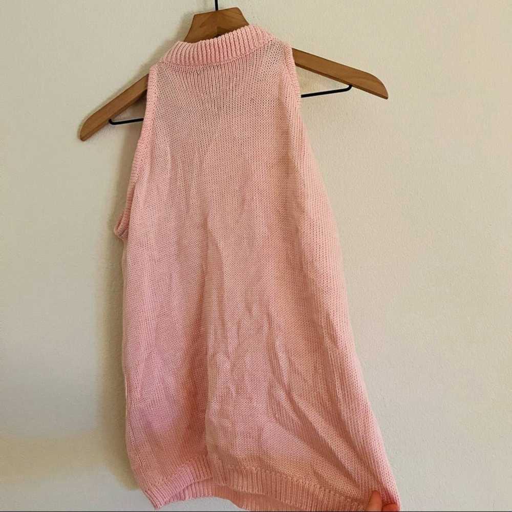 Carolyn Eve Vintage Pink Sleeveless Knit Sweater … - image 4