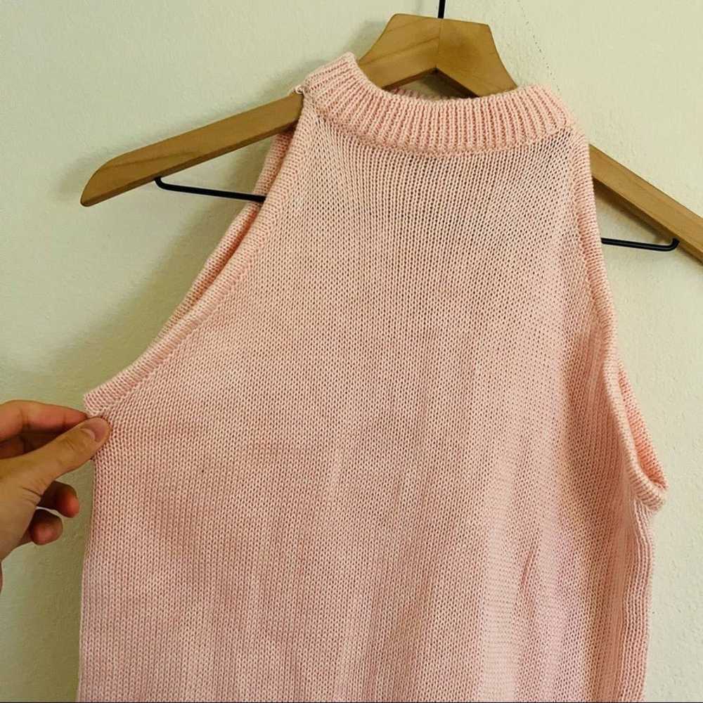Carolyn Eve Vintage Pink Sleeveless Knit Sweater … - image 5
