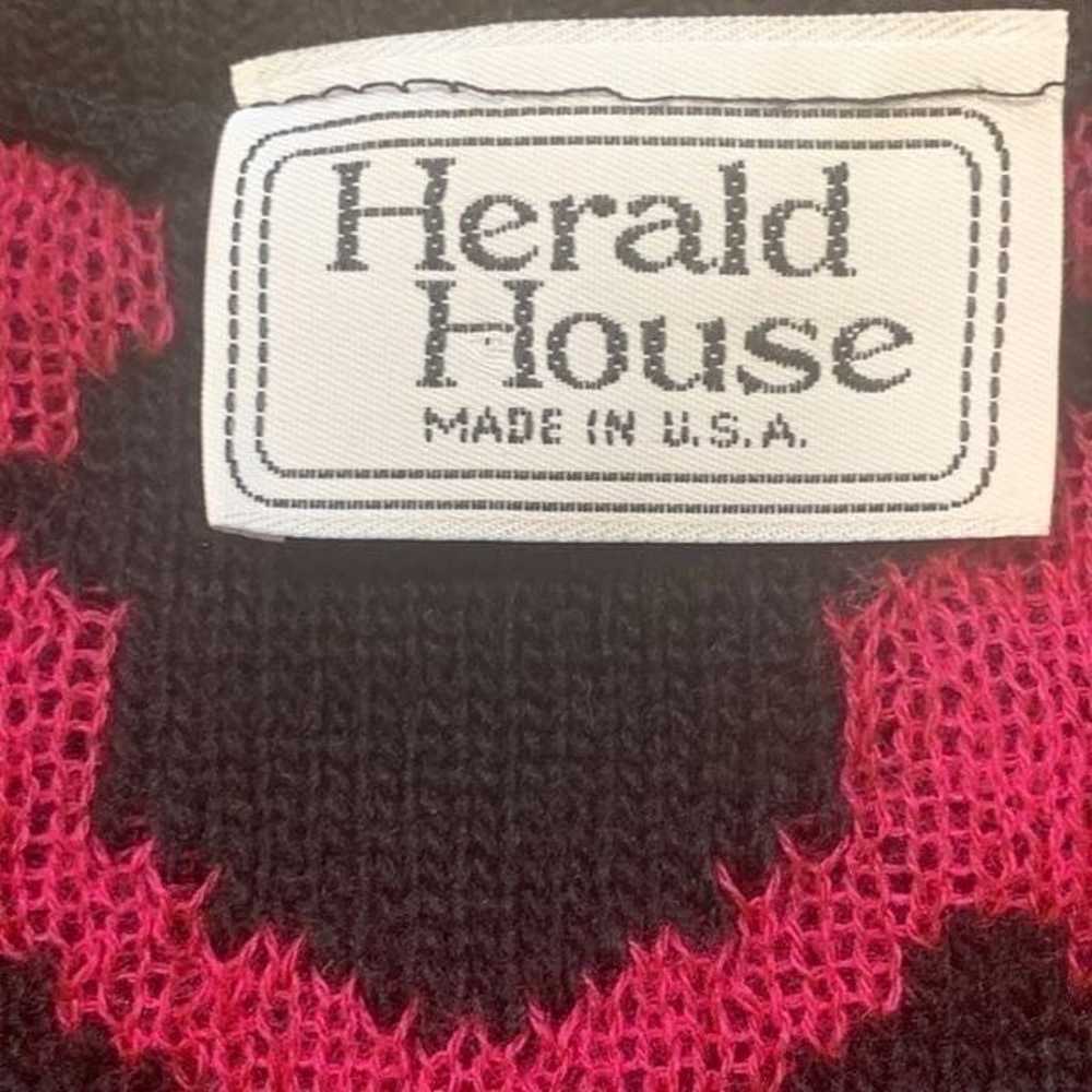 Vintage Herald House Sweater Hot Pink Barbiecore … - image 10