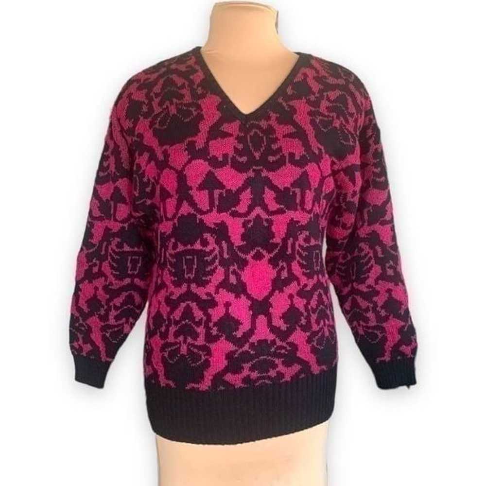 Vintage Herald House Sweater Hot Pink Barbiecore … - image 1