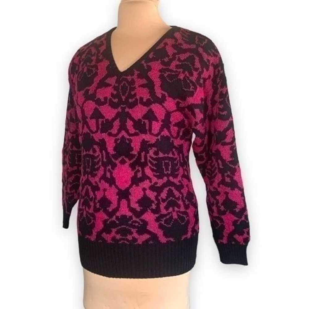 Vintage Herald House Sweater Hot Pink Barbiecore … - image 2