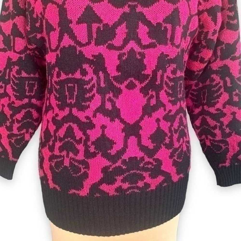 Vintage Herald House Sweater Hot Pink Barbiecore … - image 5