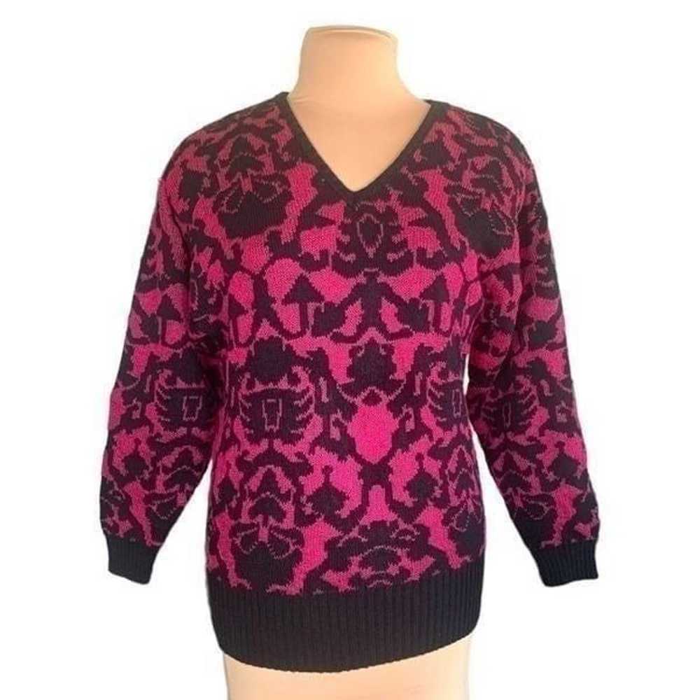 Vintage Herald House Sweater Hot Pink Barbiecore … - image 8
