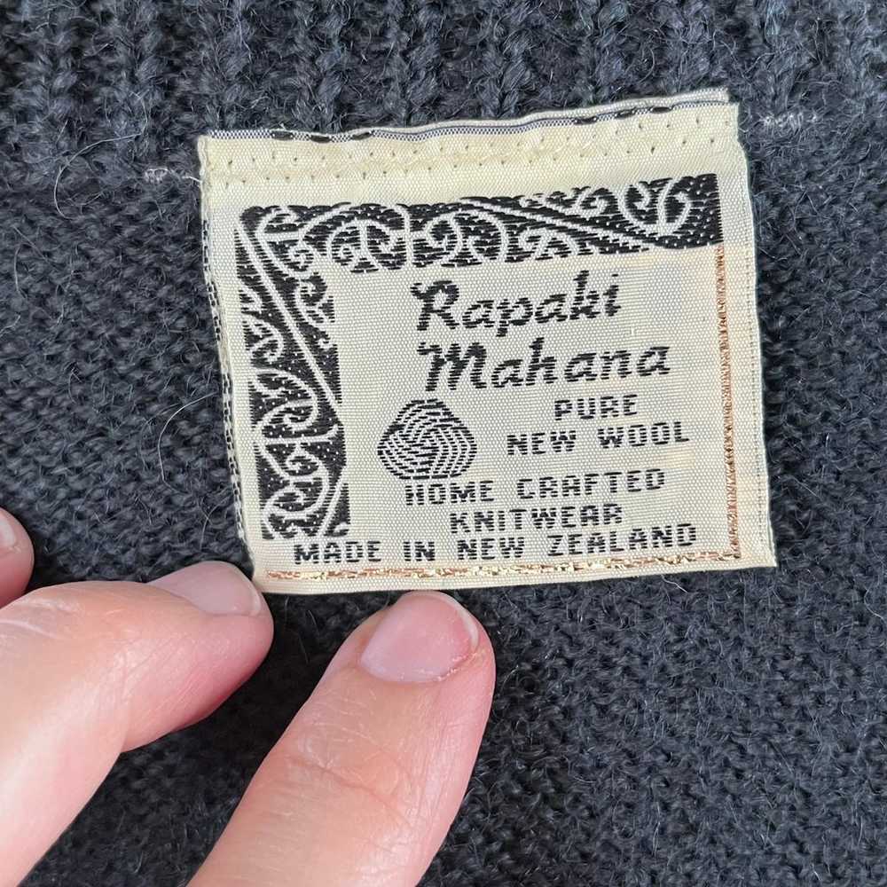 Rapaki Mahana Vintage Grey Wool Cardigan Sweater … - image 9