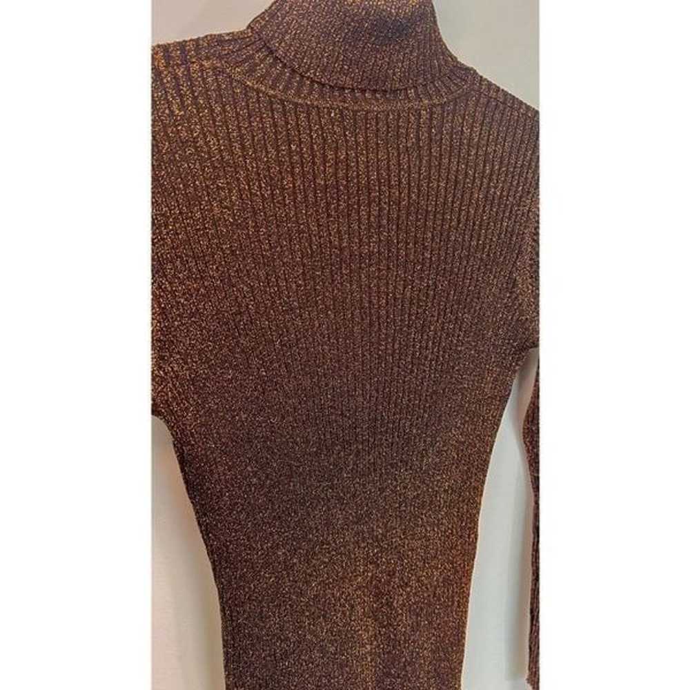 Joseph A Womens Brown Gold Vintage Ribbed Knit Mo… - image 2