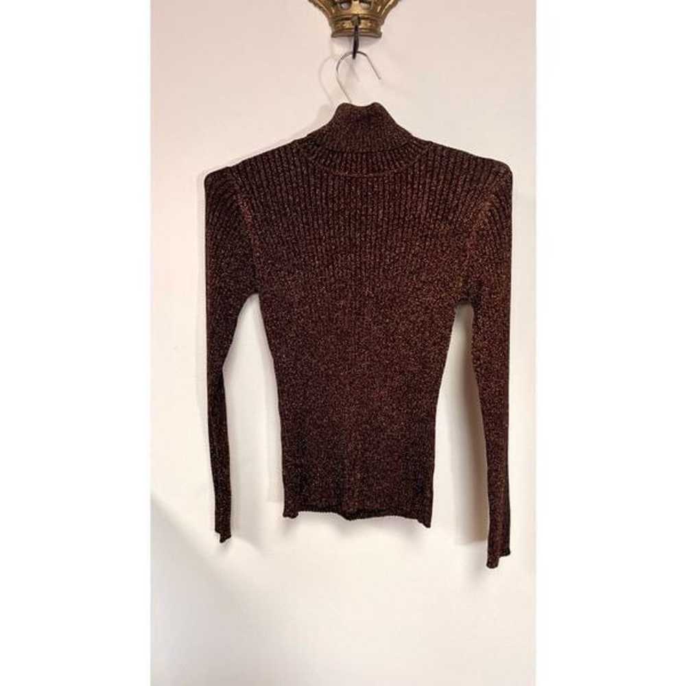 Joseph A Womens Brown Gold Vintage Ribbed Knit Mo… - image 4