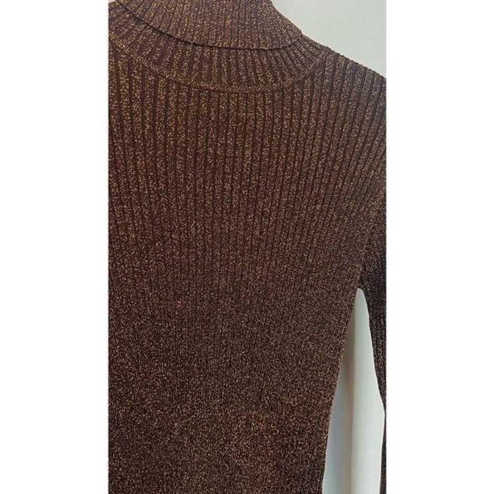 Joseph A Womens Brown Gold Vintage Ribbed Knit Mo… - image 5