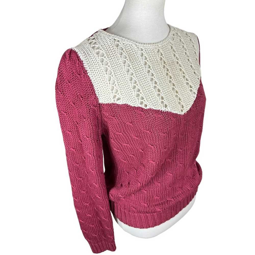 Duet Vintage Cream and Maroon Cottagecore Sweater… - image 6