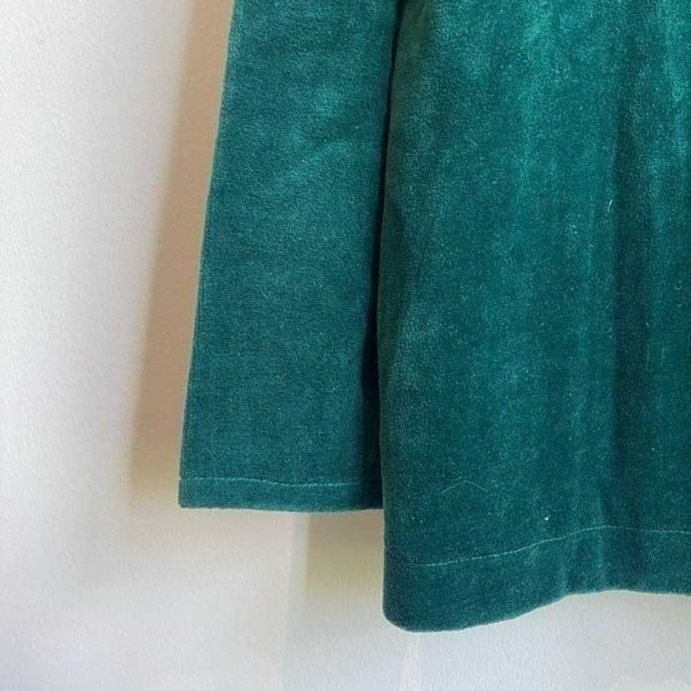 Vintage Emerald Green Velvet Cardigan Shacket w/ … - image 9