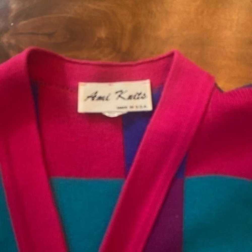 Ami knits womens 90s y2k color lock pink blue car… - image 2