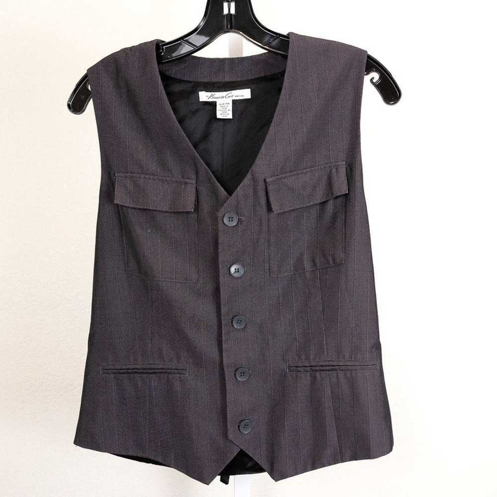KENNETH Cole Brown Pin Striped Womens Vest. Small. - image 1
