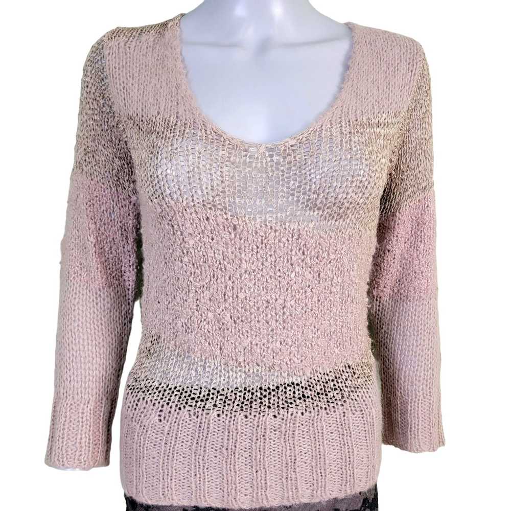 Bke BKE Mohair Sweater Top Women Medium Pink Shir… - image 3