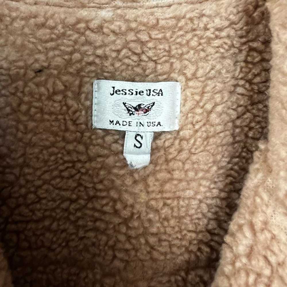 Jessie USA Faux Suede Sherpa Vintage Coat S - image 3