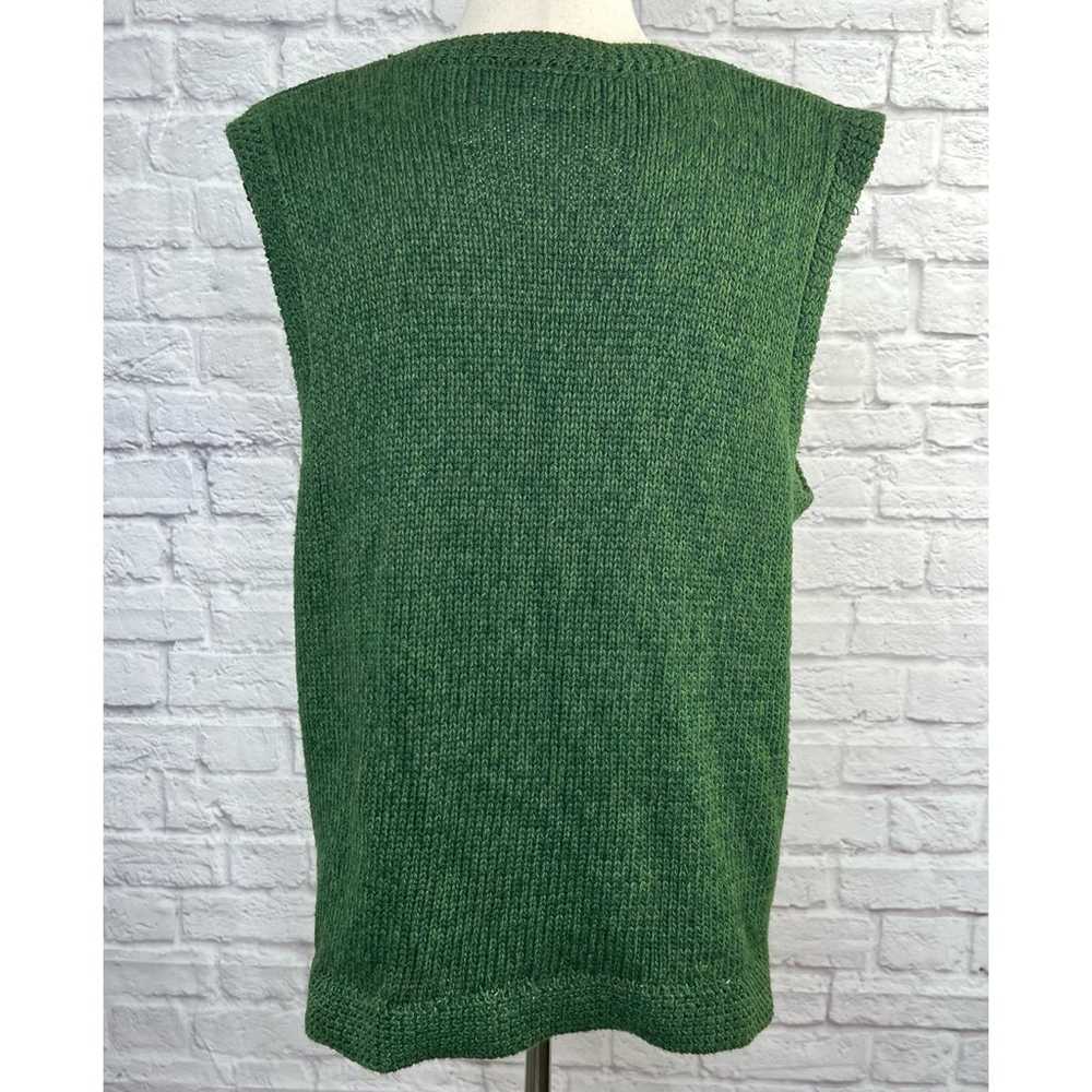 Vintage Erika & Co Green and Yellow Knit Zip-Up S… - image 11