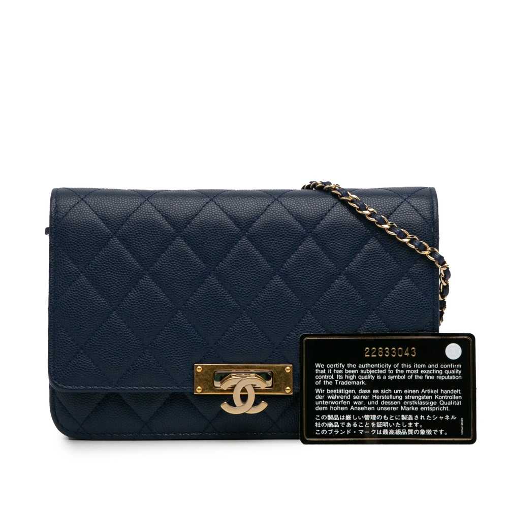 Blue Chanel Caviar Golden Class Wallet On Chain C… - image 11