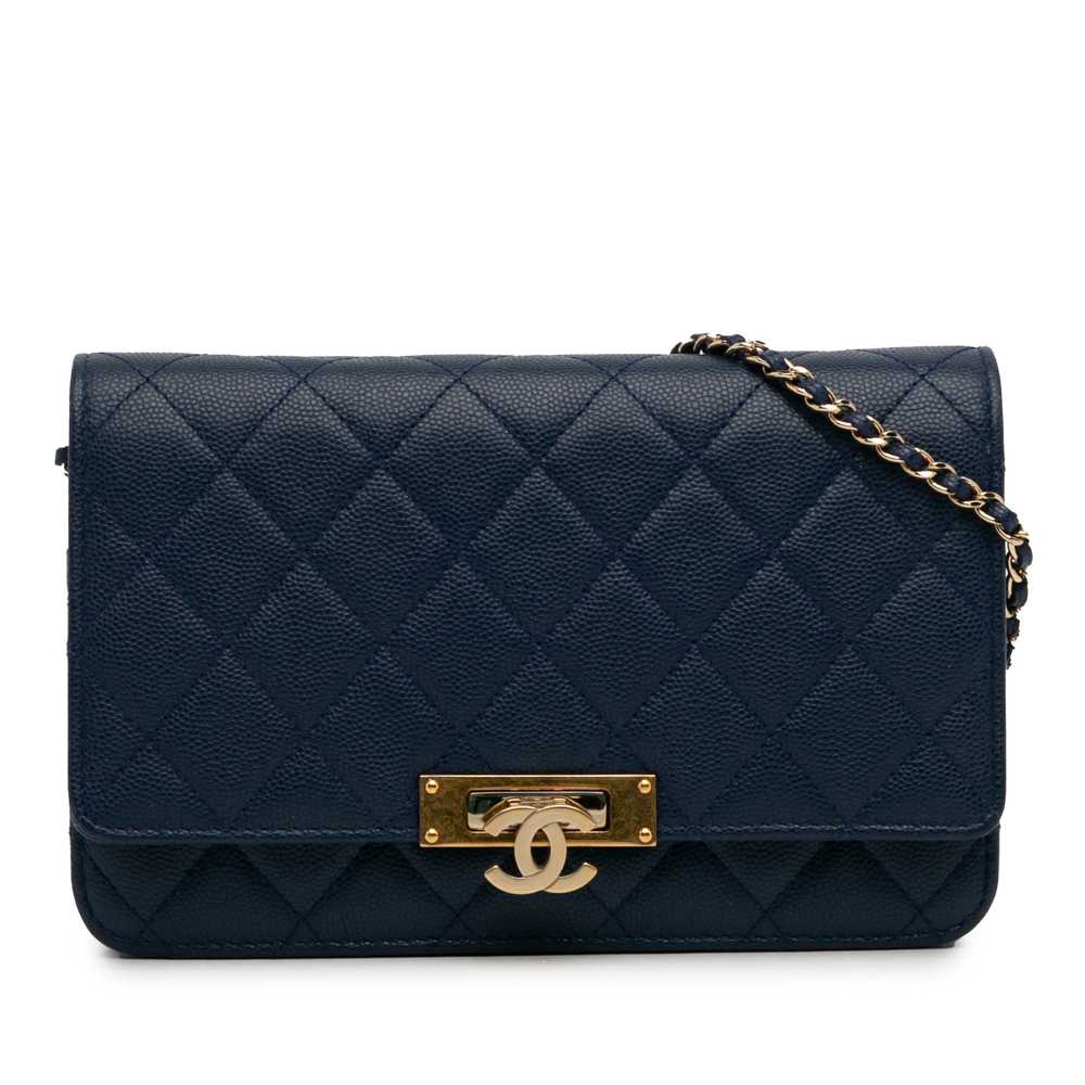 Blue Chanel Caviar Golden Class Wallet On Chain C… - image 1