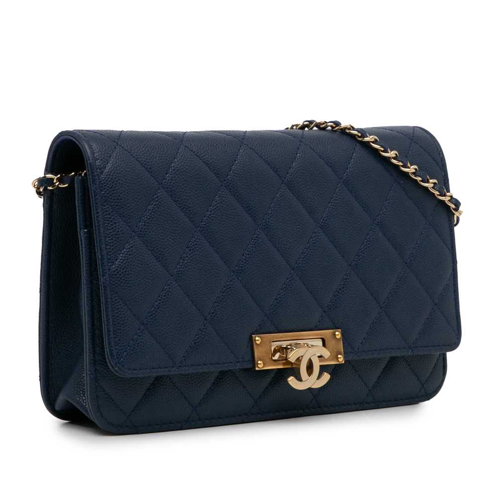 Blue Chanel Caviar Golden Class Wallet On Chain C… - image 2