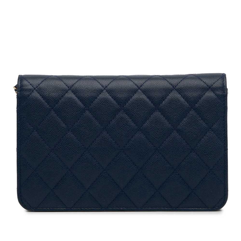 Blue Chanel Caviar Golden Class Wallet On Chain C… - image 4