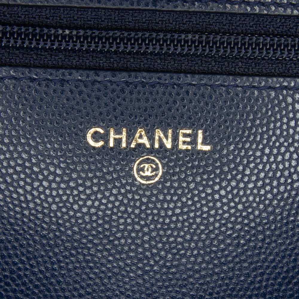 Blue Chanel Caviar Golden Class Wallet On Chain C… - image 7