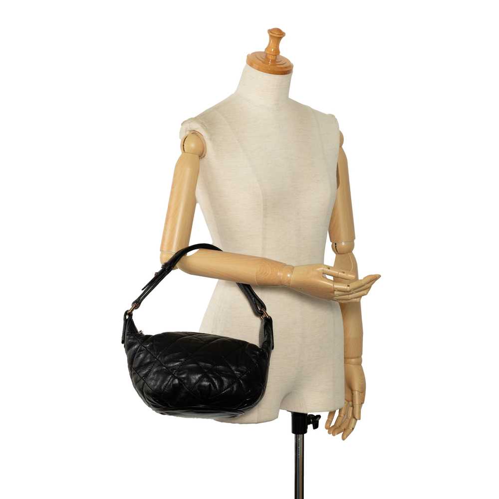 Black Chanel Quilted Lambskin Cloudy Bundle Hobo … - image 12