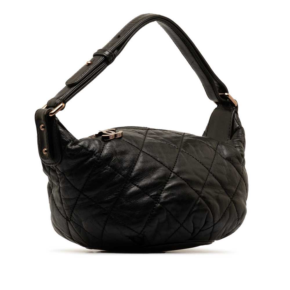 Black Chanel Quilted Lambskin Cloudy Bundle Hobo … - image 2