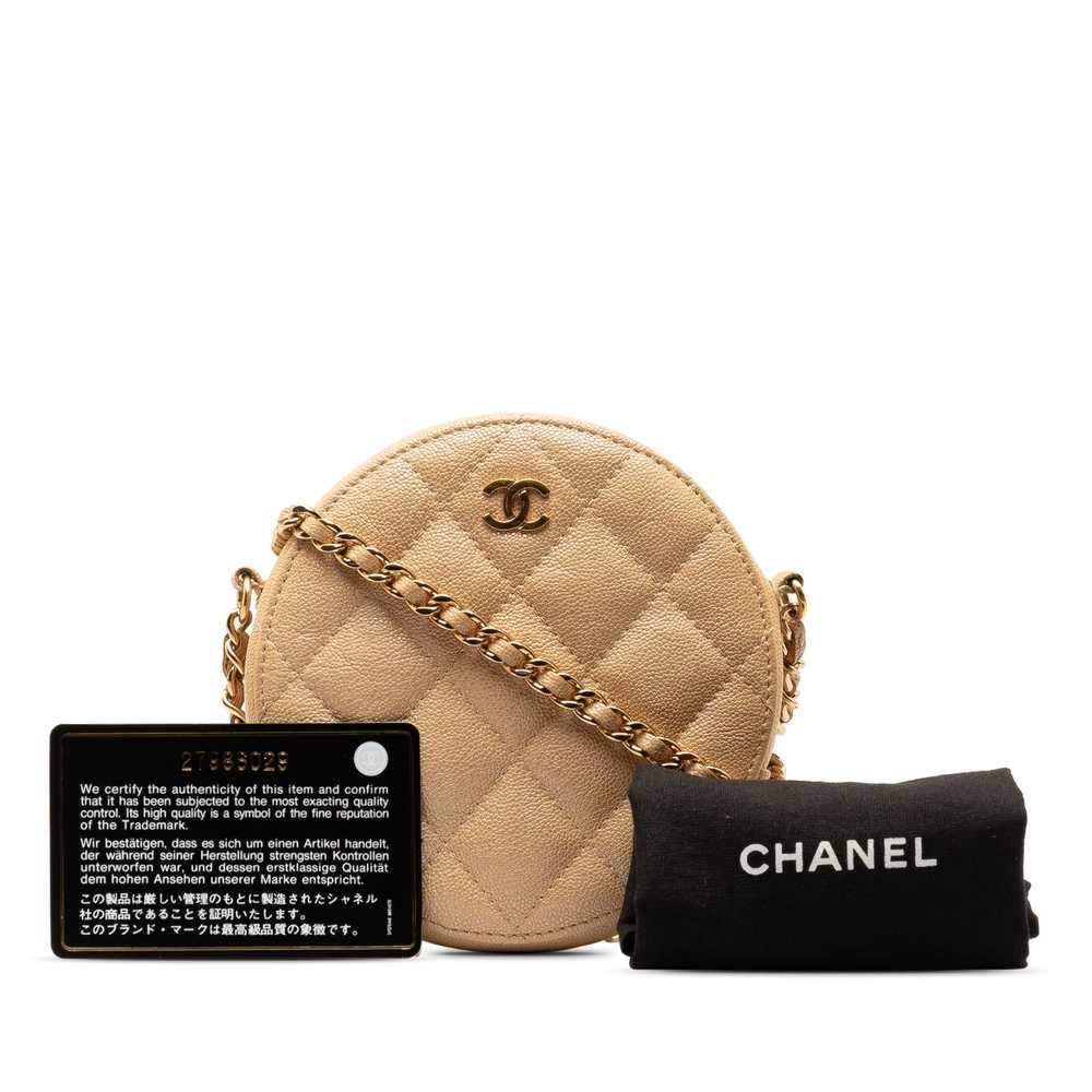 Tan Chanel CC Quilted Caviar Round Crossbody - image 12