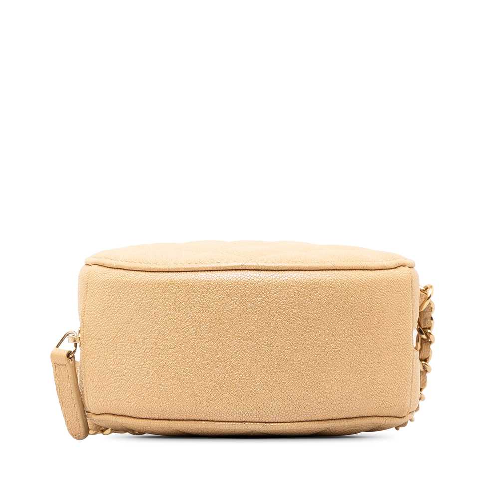 Tan Chanel CC Quilted Caviar Round Crossbody - image 4