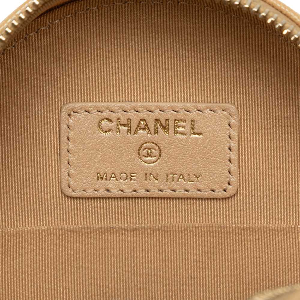 Tan Chanel CC Quilted Caviar Round Crossbody - image 6
